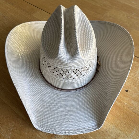 Kendall’s Womens Cowboy Hat 6 & 7/8 Straw w Leather Band Creased Rim Western main image 14